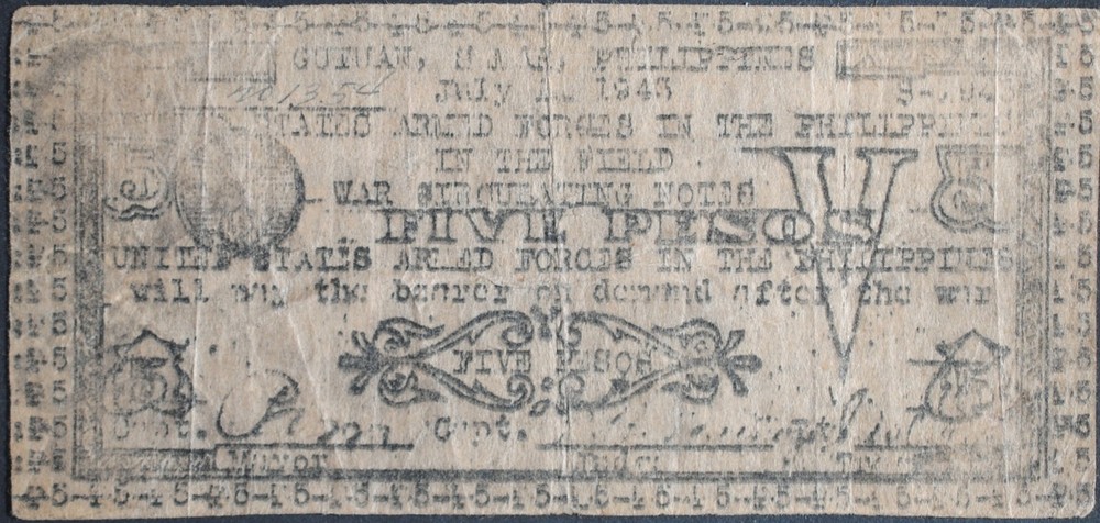 Philippines/Samar/Guiuan SMR-407 5 Pesos Fine+