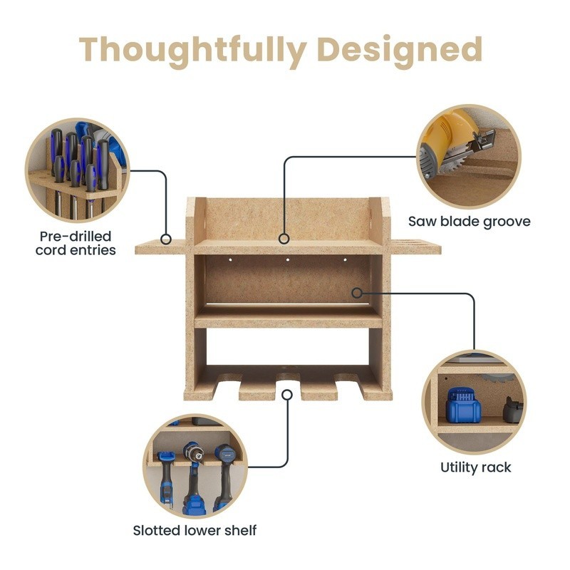 Wall Mounted Tool Storage Organizer Power Drill Dock Garage Workspace Solution