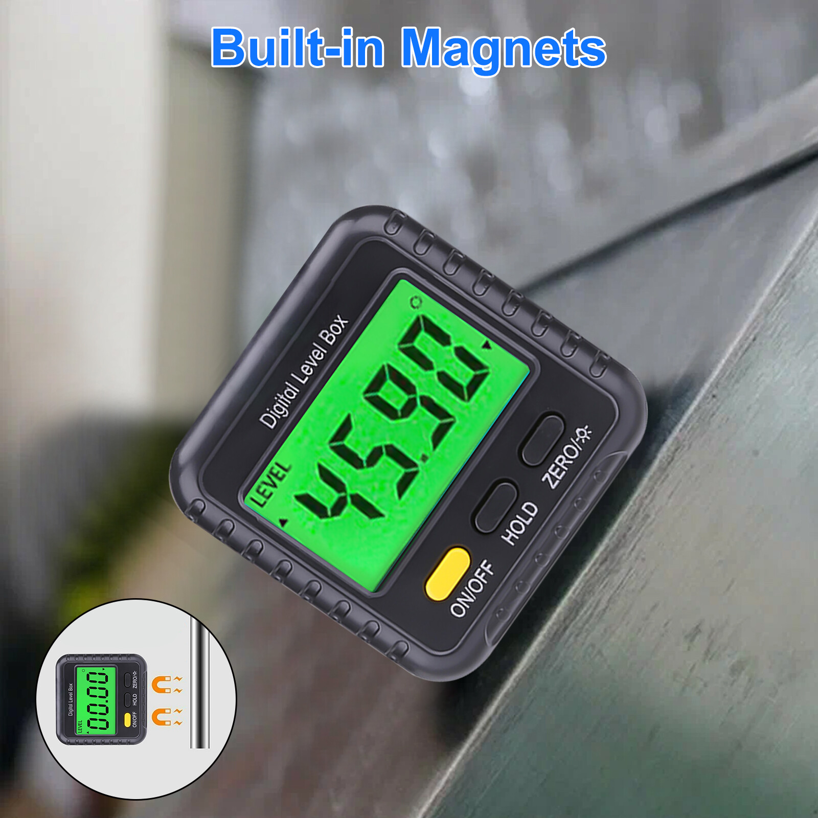 LCD Magnetic Digital Level Box Gauge Angle Meter Finder Protractor Inclinometer