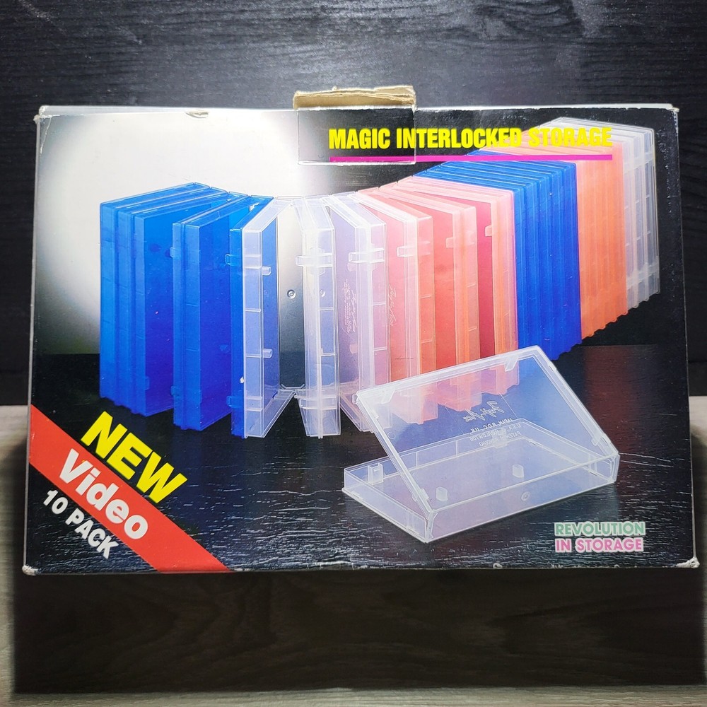 10 VHS CASES - LOCKING DESIGN - IN BOX