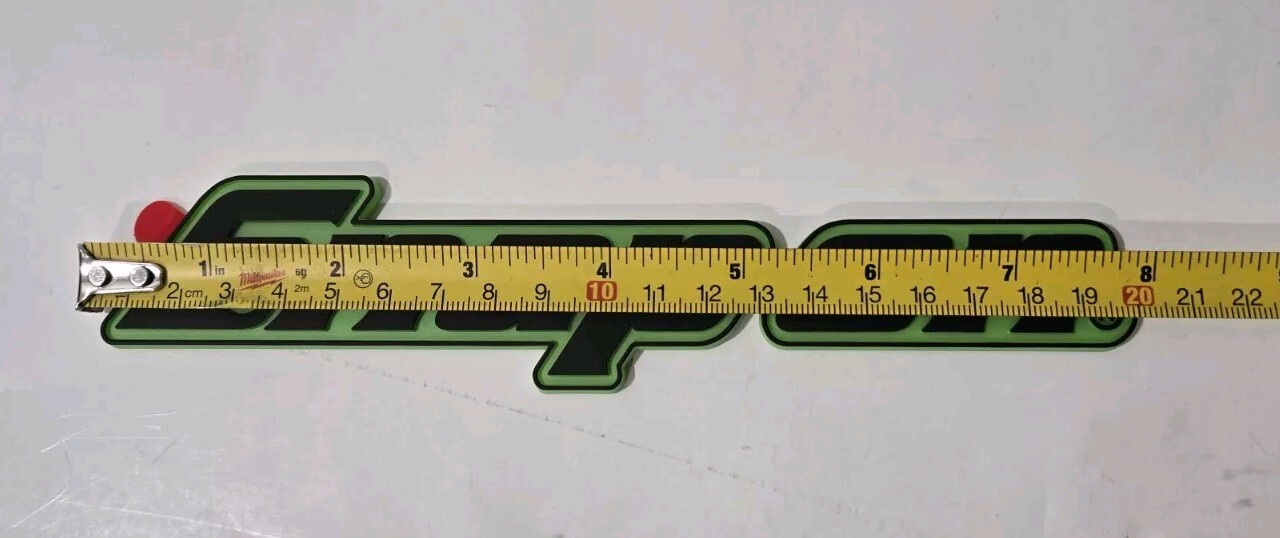 2PK SNAP ON TOOL BOX LOGO EMBLEM MATTE Green Plastic Badge Decal 8" + 2 Pry Bars