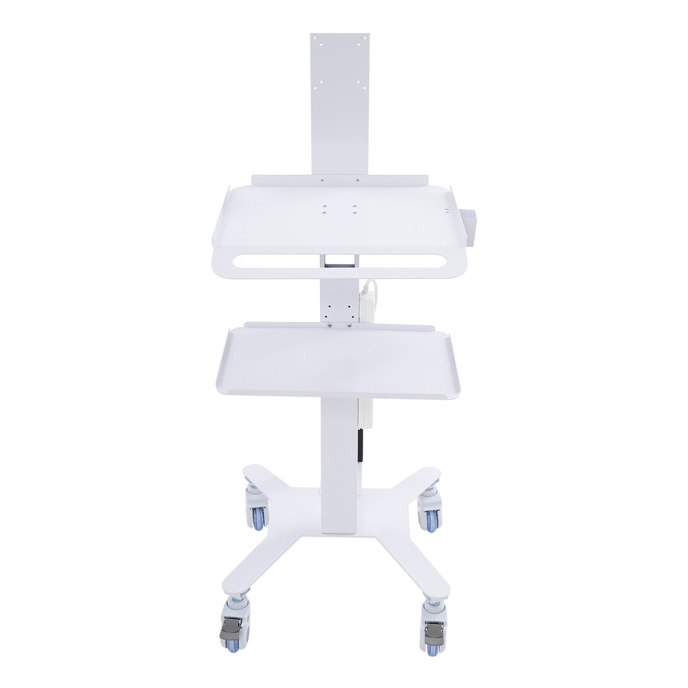 3 Tiers Height Adjustable Rolling Computer Mobile Cart Standing Workstation