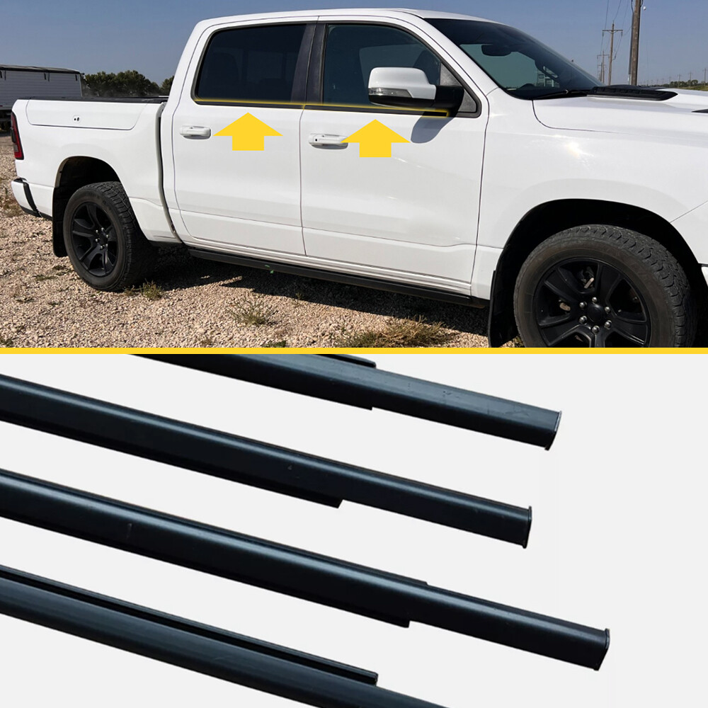4x Window Weatherstrip Moulding Trim Seal Belt Fit For DODGE RAM 1500 2500 3500