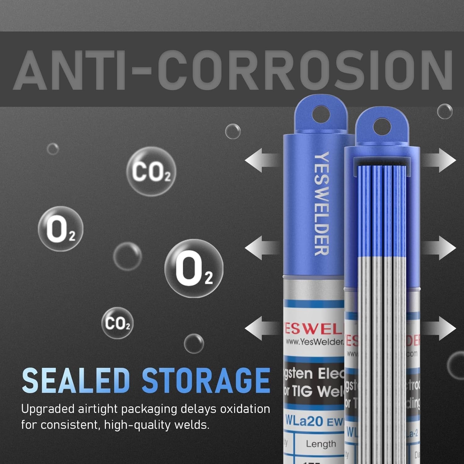 TIG Welding Tungsten Electrode 2% Lanthanated 5pk 1/16" & 5pk 3/32" by 7" Ass...