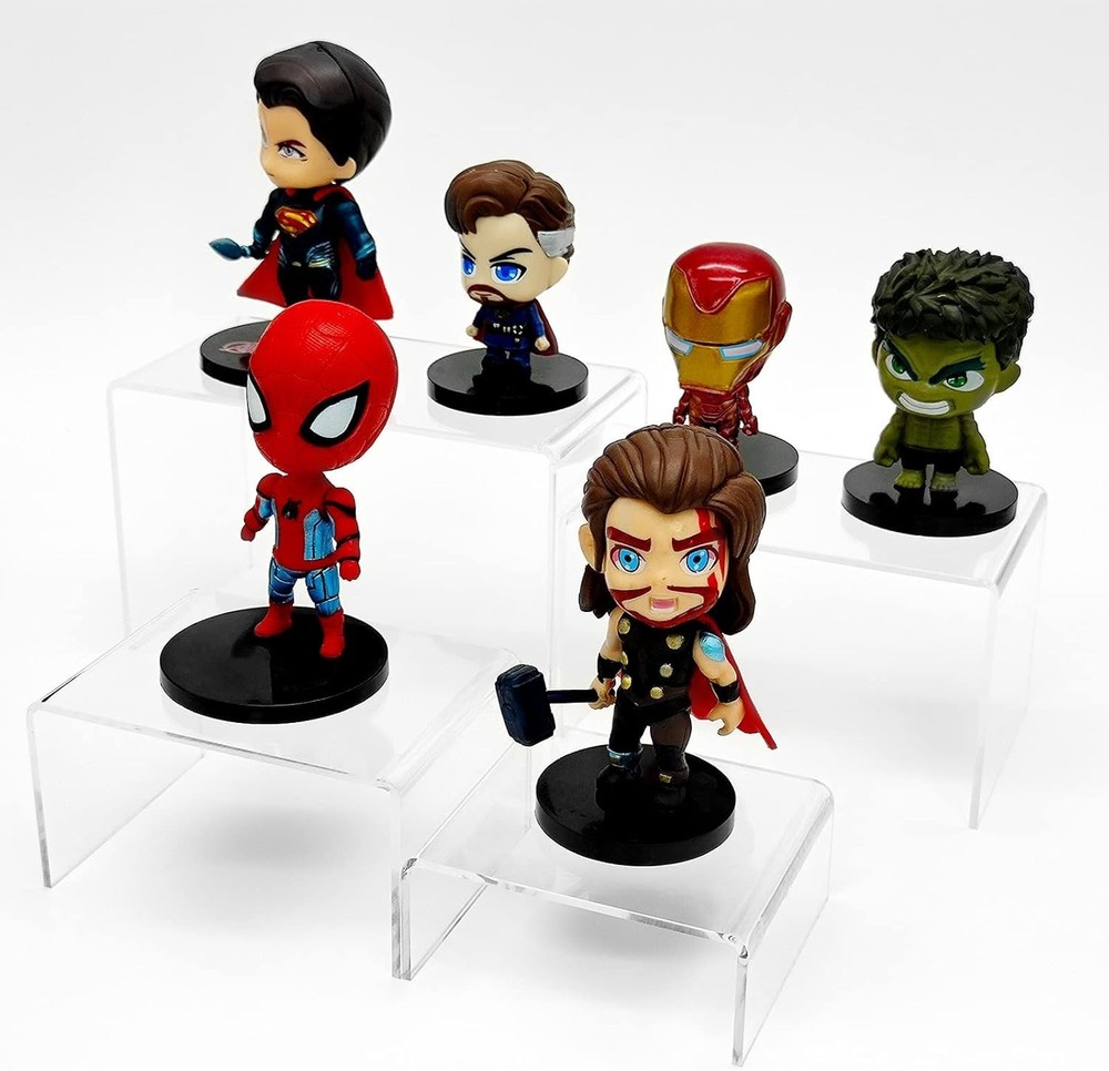 8-Piece Clear Acrylic Display Risers Set