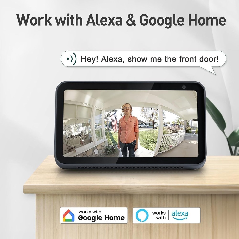 2K Wireless Doorbell Camera with Chime & Night Vision - No Subscription Needed!
