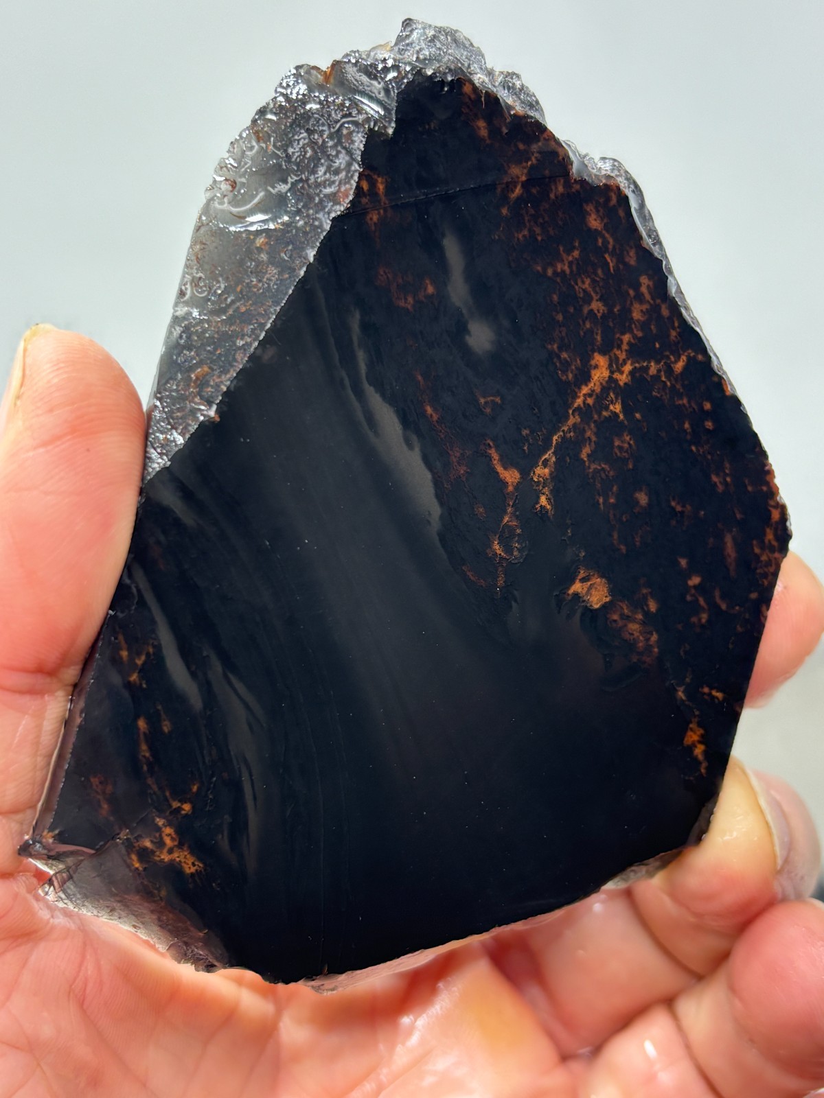 Tri-flow Sheen/Lace Obsidian Slab Lapidary Cabbing Knapping Combo ship avail