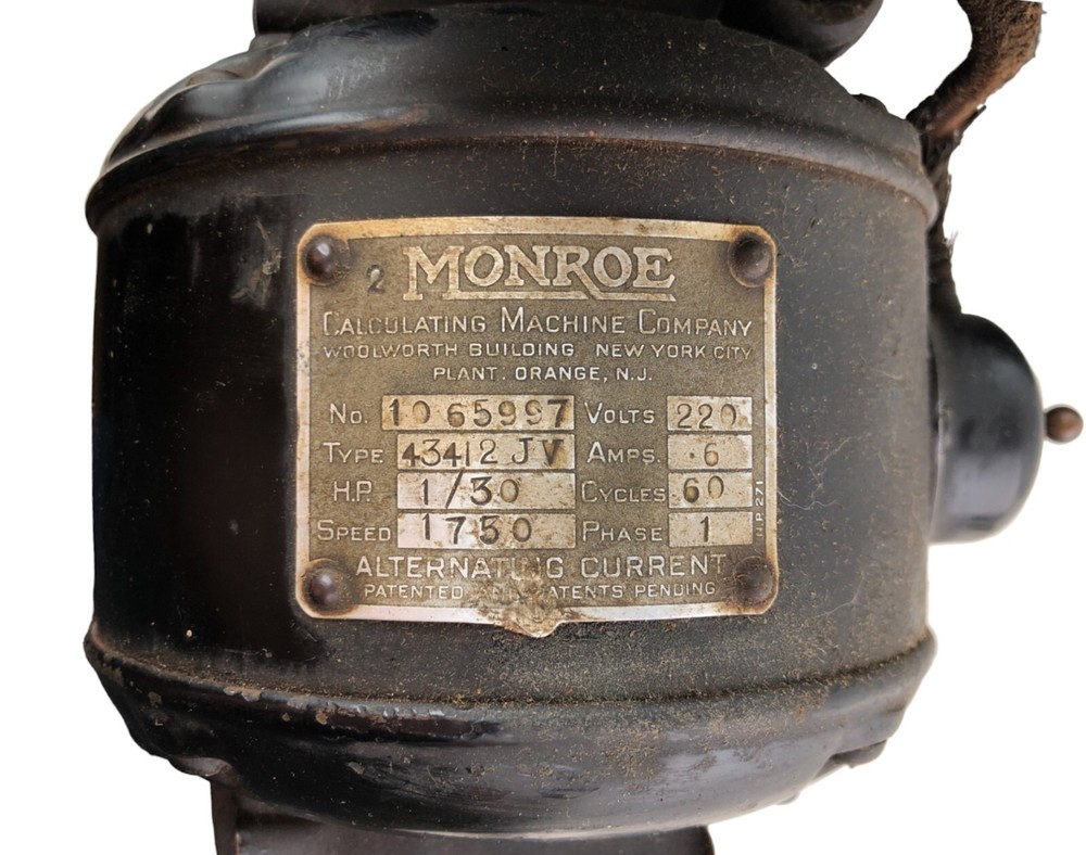 Vintage Monroe High Speed Adding Machine Calculator Model KA