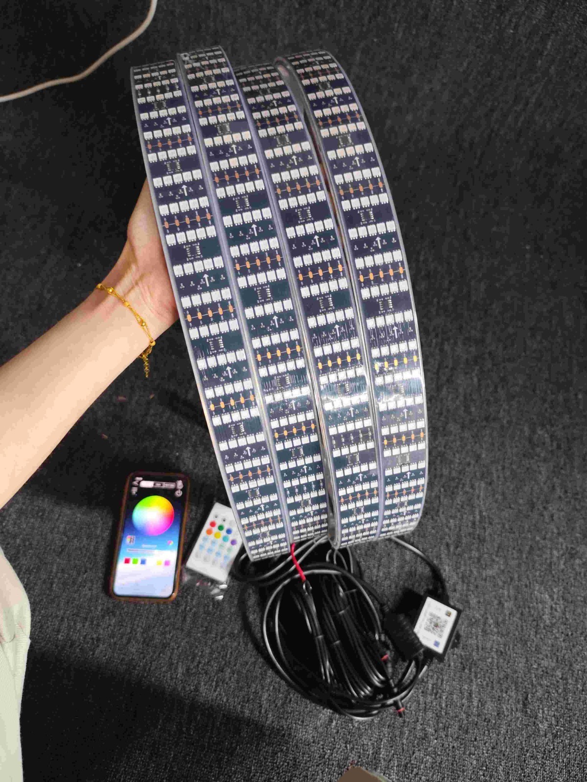 17.5" 5ROWS Brightest RGB CHASING Flow for Car Truck LED Wheel Rim Ring Lights