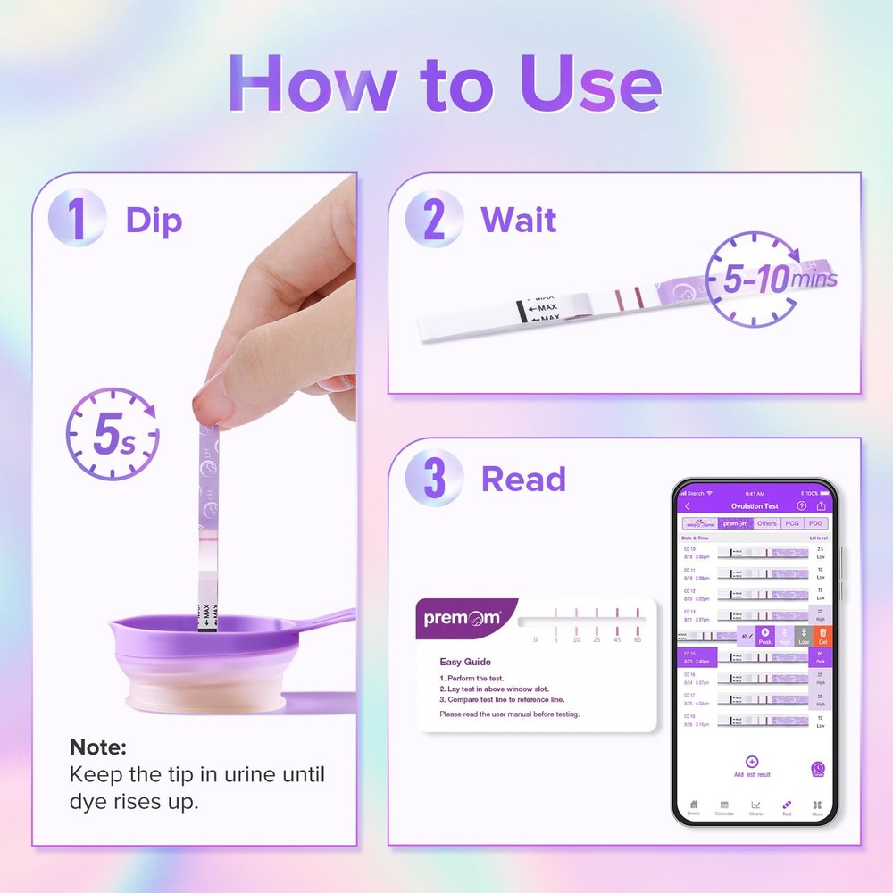 Premom Quantitative Ovulation Test Strips, Ovulation Predictor Kit with Smart