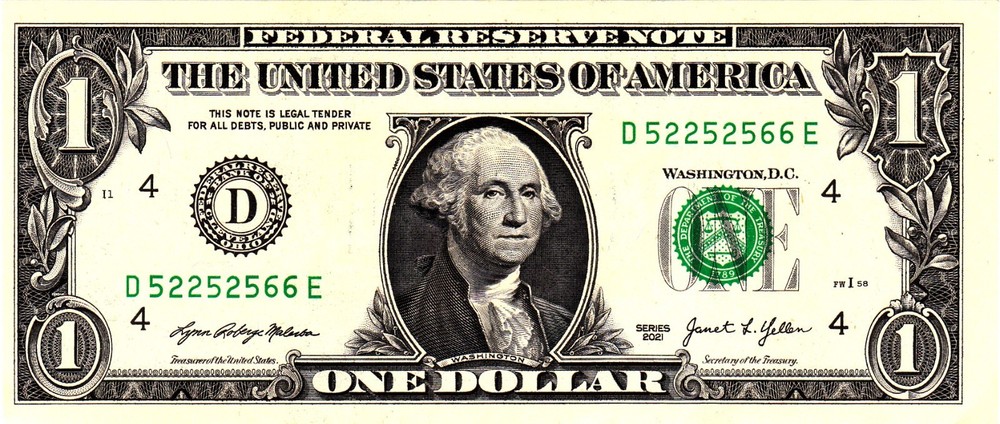 $1 2021 Fancy Serial D52252566E