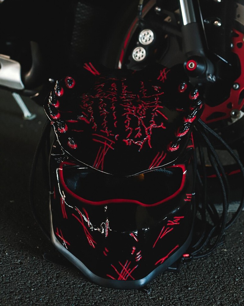 TOP PREDATOR MOTORCYCLE HELMET FIRE STYLE (DOT & ECE CERTIFIED)