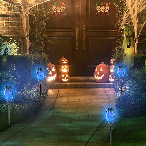 Solar Outdoor Lights Power Torch Light Flickering Flame Garden Waterproof Lamp