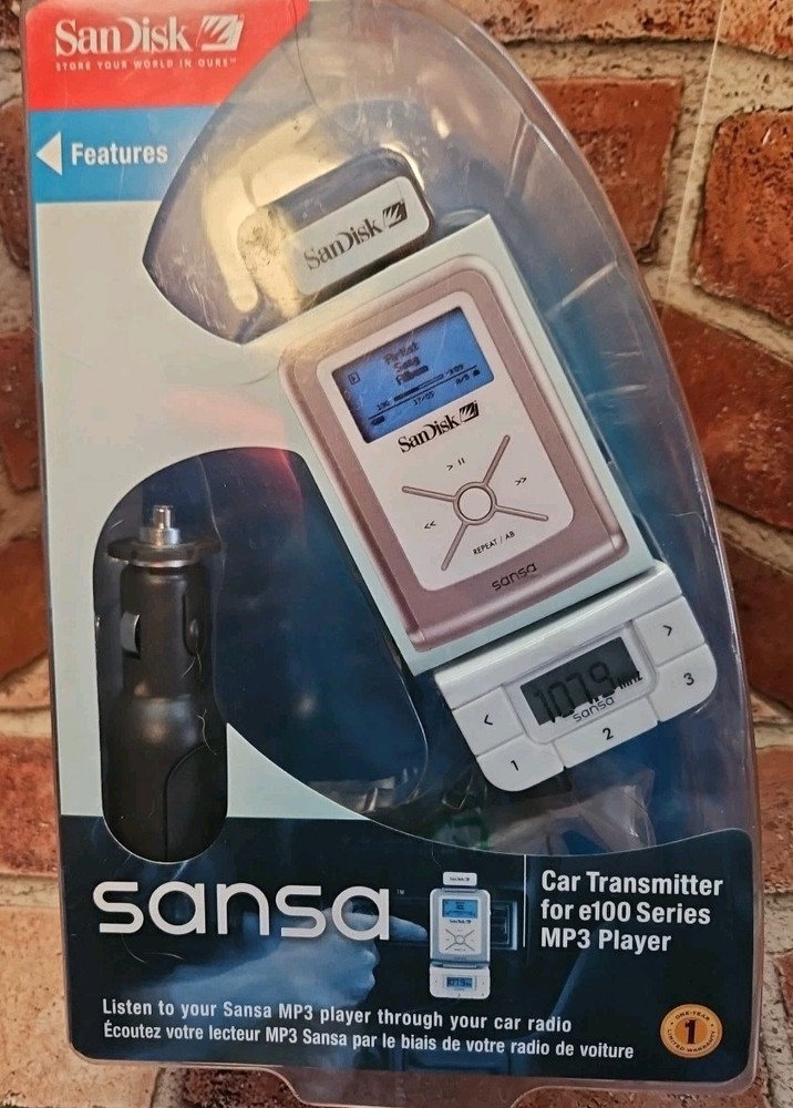 SanDisk Sansa e100 Series mMP3 Player Car Transmitter New Sealed