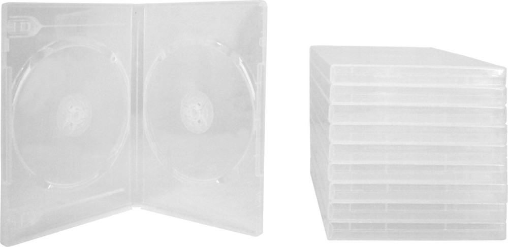(10) Super Clear 14mm 2 Disc Capacity PREMIUM DVD Cases Boxes Disk #DV2R14CLPR
