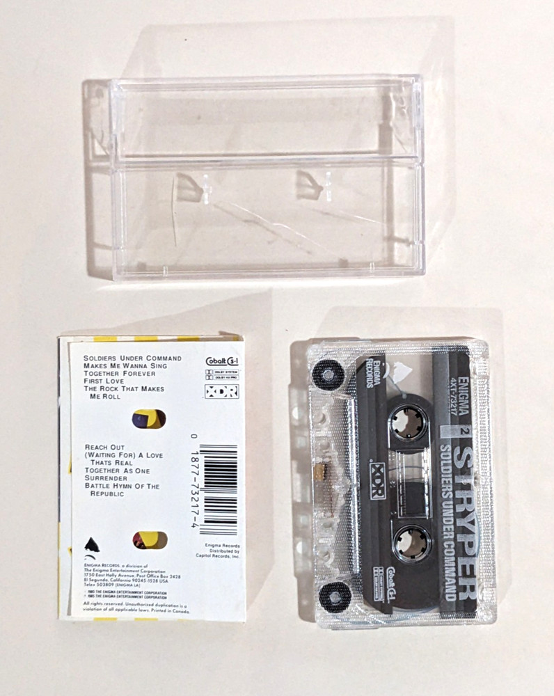 Stryper SIGNED CASSETTE Soldiers Under Command MICHAEL ROBERT OZ TIM autograph