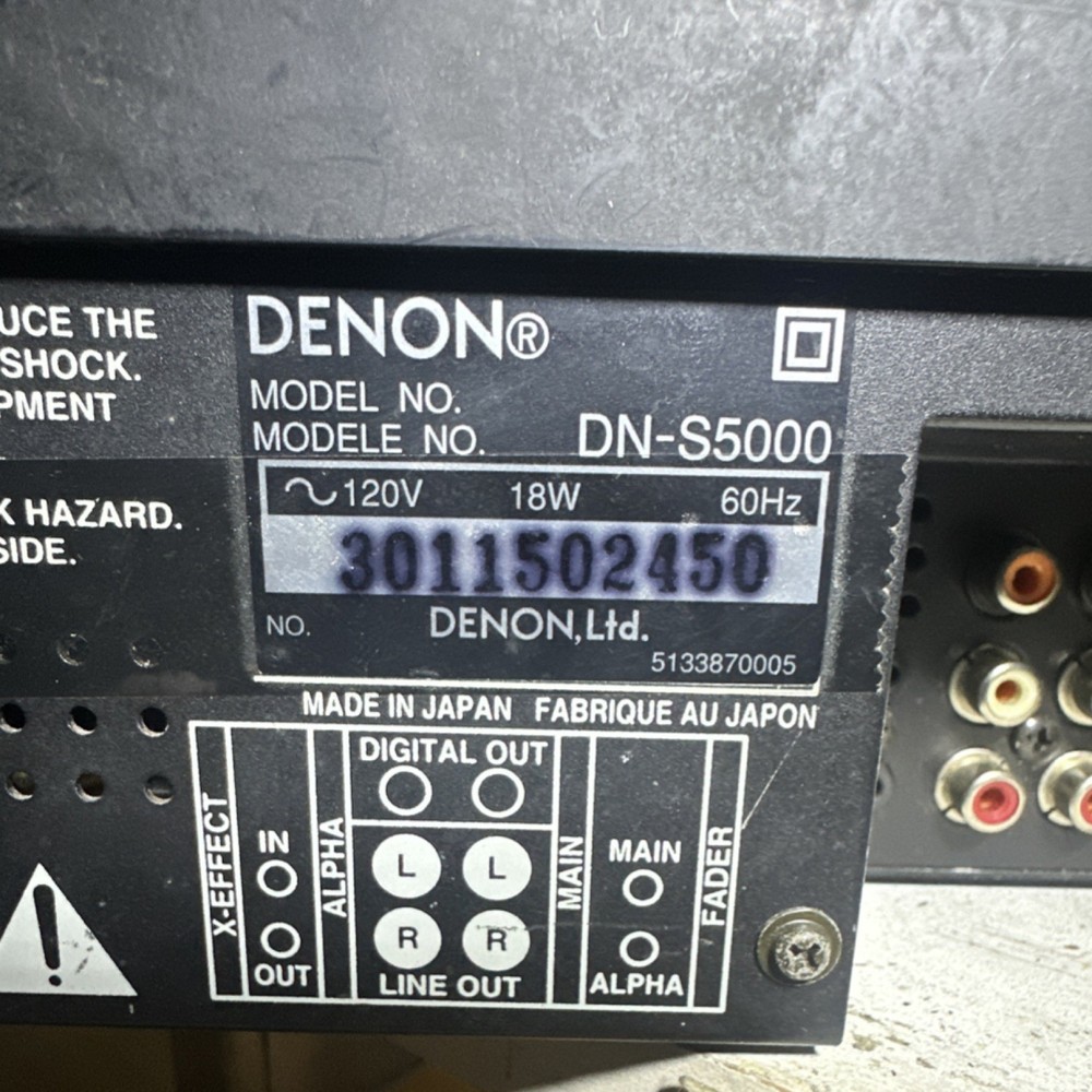 Denon DN-S5000 Single CD Player DJ Deck Pitch Control Platter Mode Black