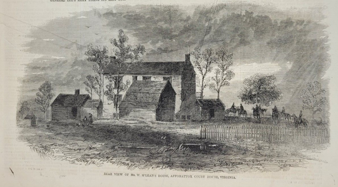 Appomattox Court House 1865 vintage print Surrender of Lee's Army / Last Shot