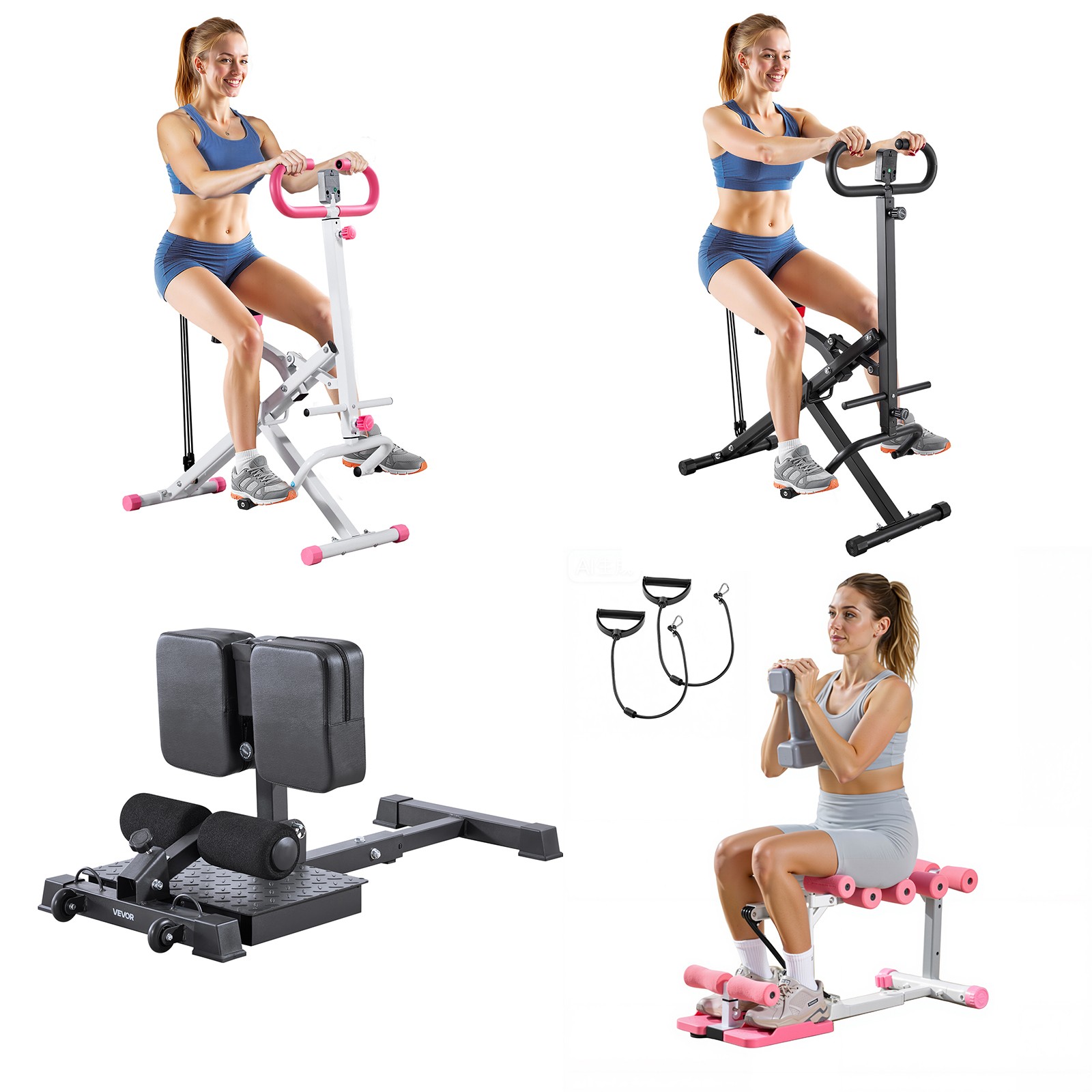 Uimoso Foldable Squat Machine with 3 Resistance Bands for Glute Exercises