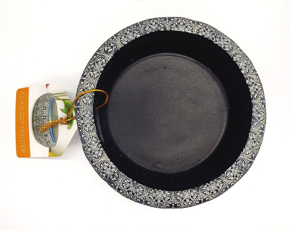 New Amazon Echo Dot Decorative Holder Stand Accessory Exhart Black Gray Pattern