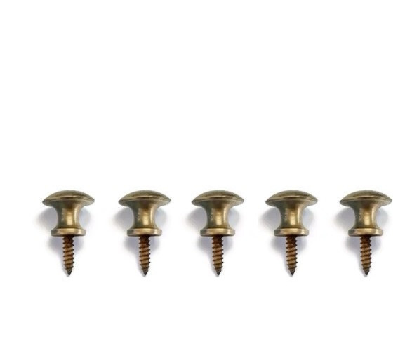 10 solid BRASS 1/2" inch heavy small knobs screw fix kitchen cabinets 15mm