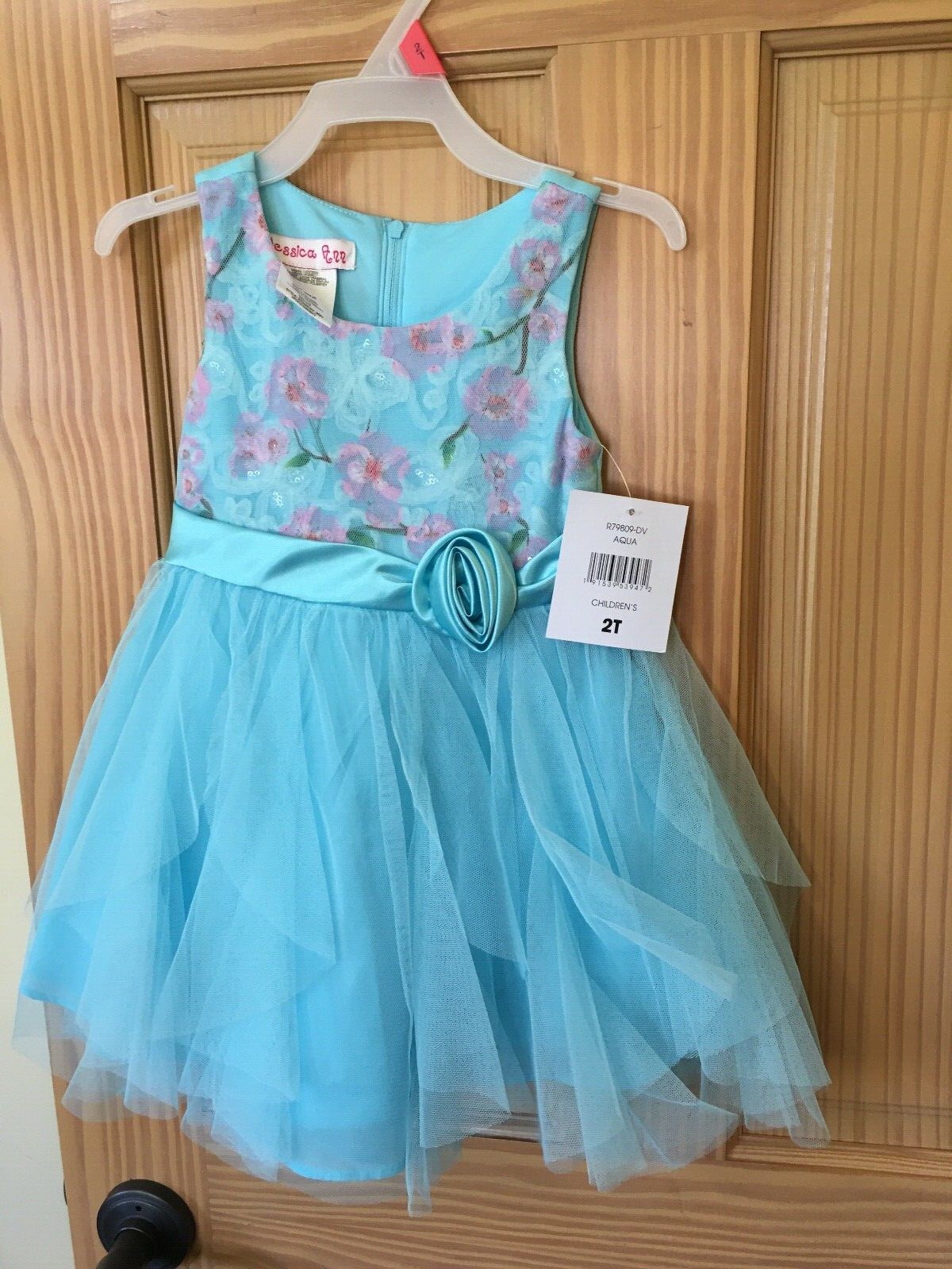 NWT Jessica Ann Blue Floral Tulle Cascade Dress Girls 2T,3T,4,5,6,6x Easter