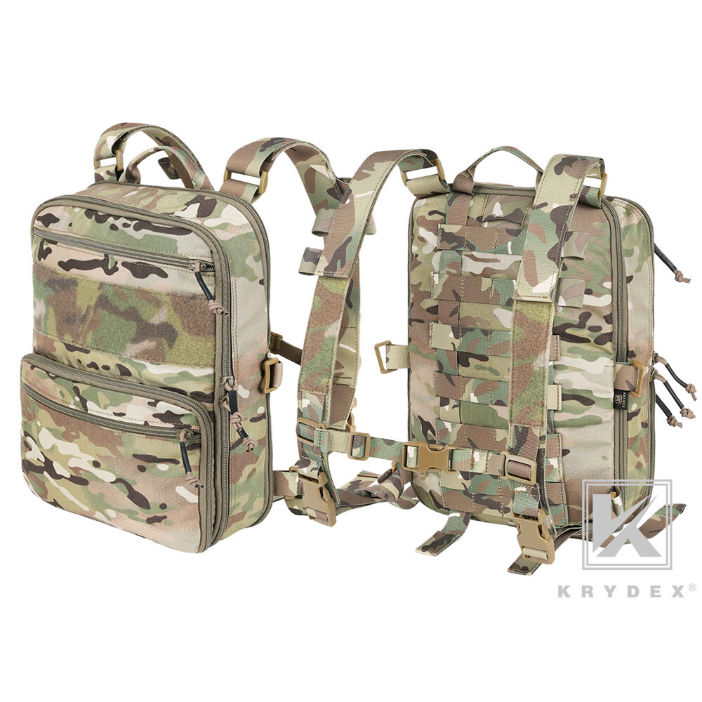 KRYDEX D3 Flatpack 23L Tactical Expandable Backpack MOLLE Travel Pack Multicam