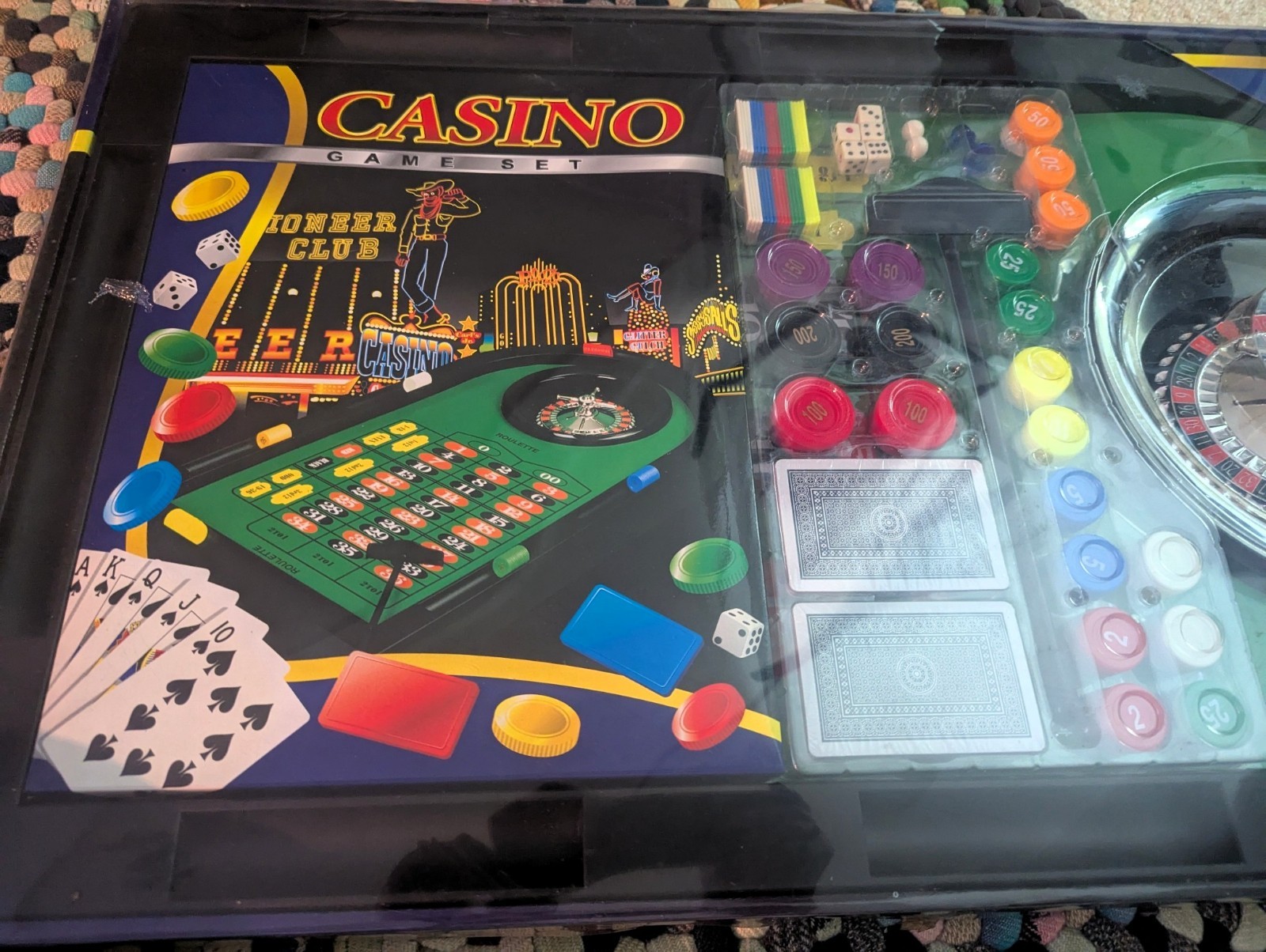 🎲 HIGH STAKES AT HOME – 7-in-1 Casino Game Set w/ Roulette Wheel, Chips & Cards