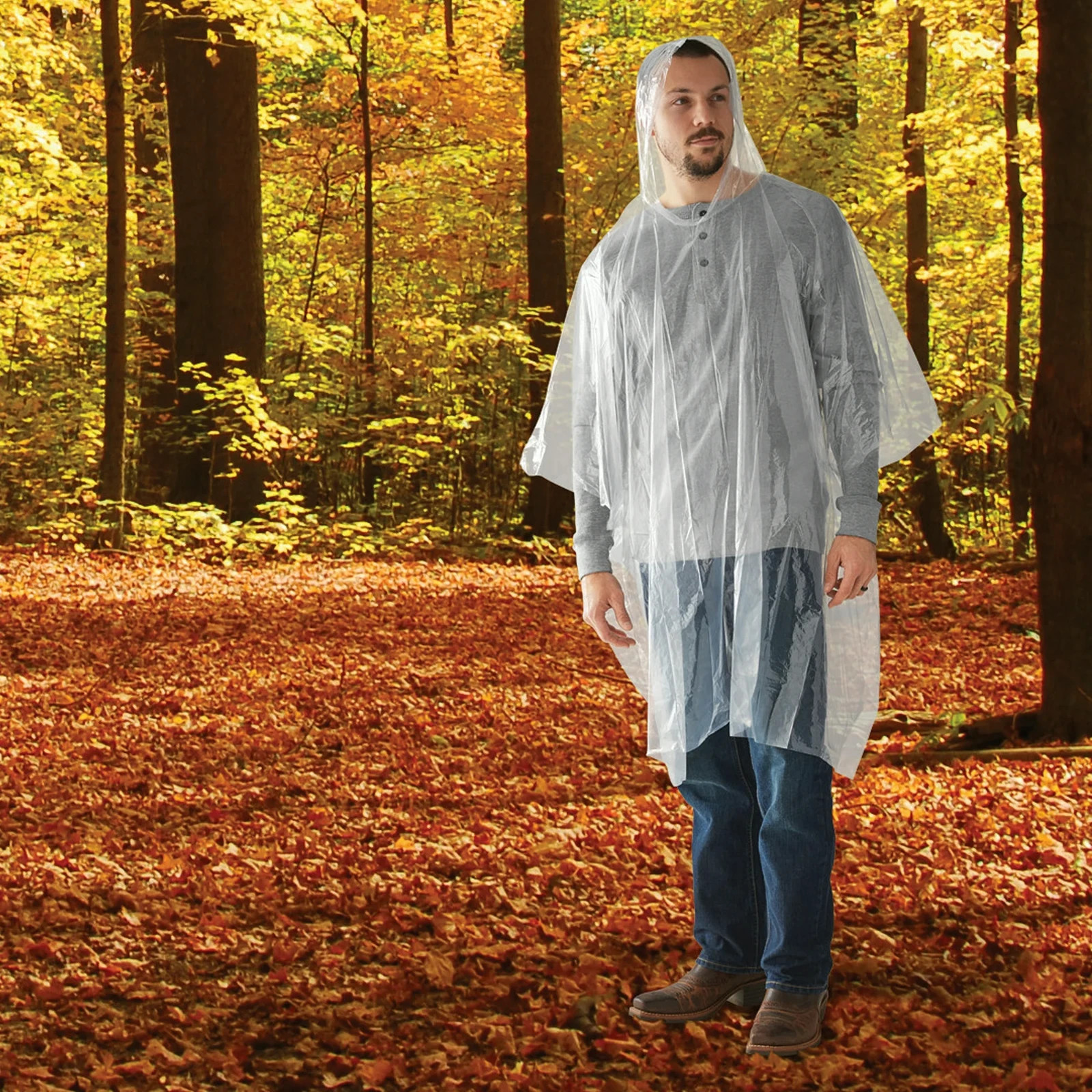 Lot of 10 x Ozark Trail Emergency Poncho Water Resistant PVC-Free Clear