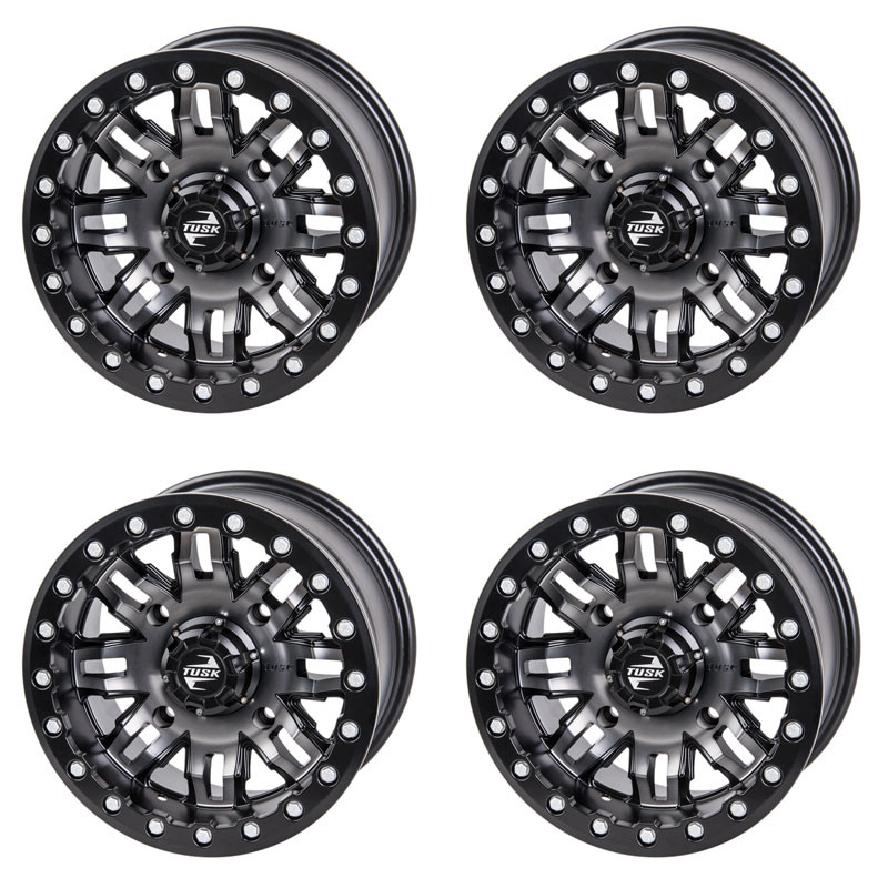 (4 Pack) 4/137 Tusk Teton Beadlock Wheel For Can-Am Maverick X3 Max X RS Turbo