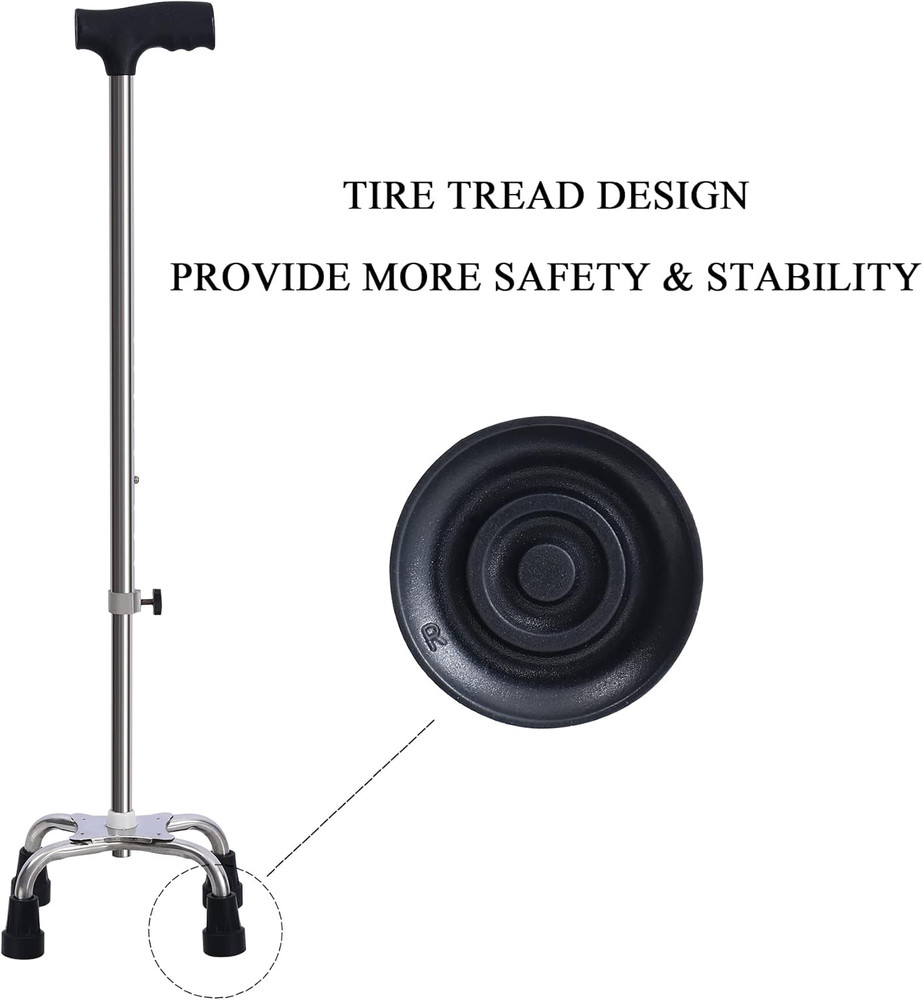 Rubber Cane Tips 7/8 Inch Cane Tips Replacement, Black, 2Pack