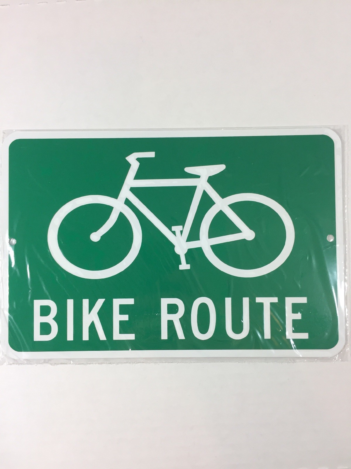 BIKE ROUTE Metal Street Bicycle Sign 6”x9” (NEW)