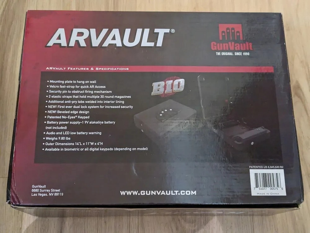GunVault Vault Biometric (1000-BIO) Fingerprint Safe Code Wall Mountable Mount