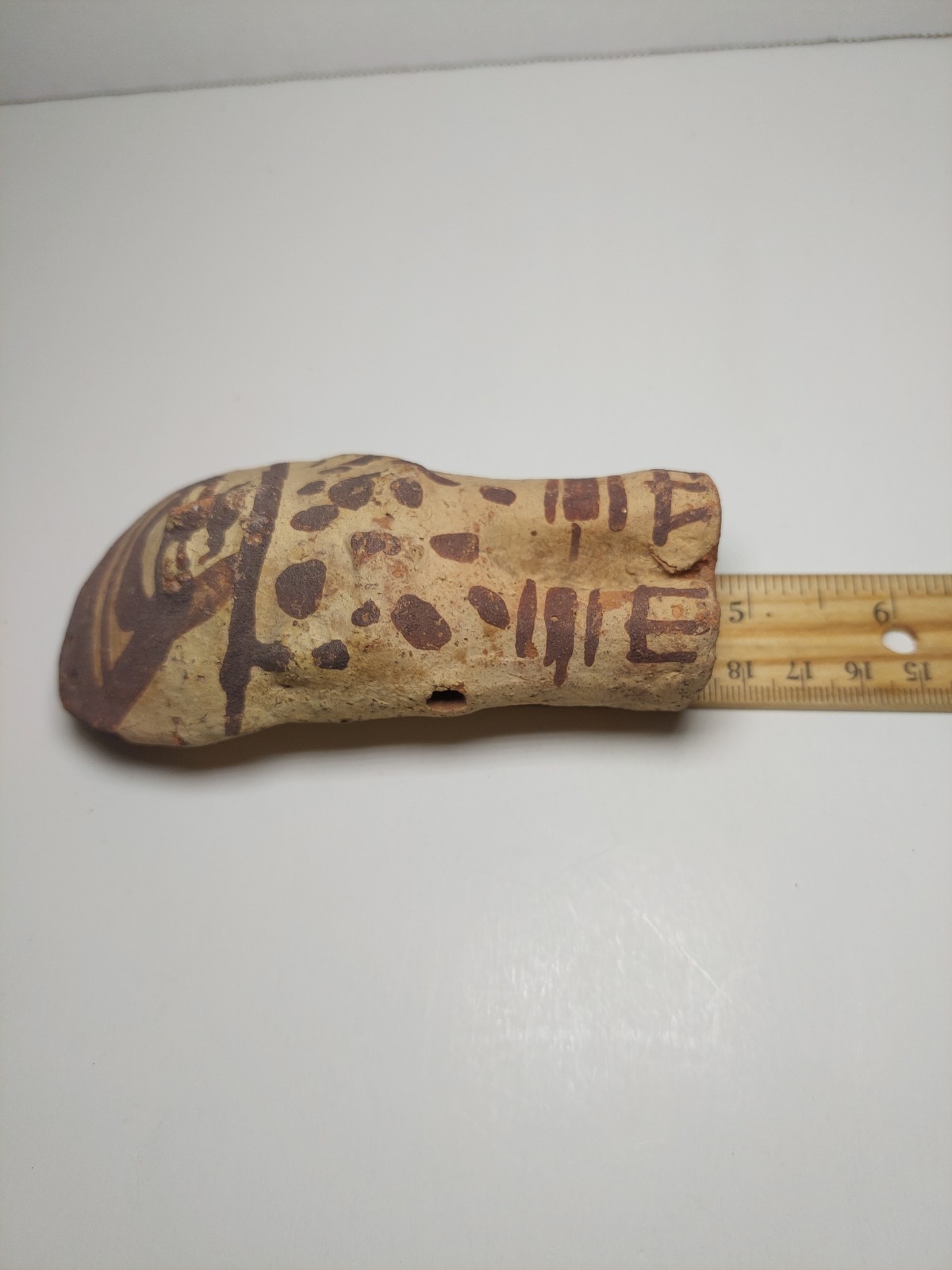 Pre-Columbian Chancay Peruvian Slip Painted Pottery Cuchimilco Figure 1200-1450