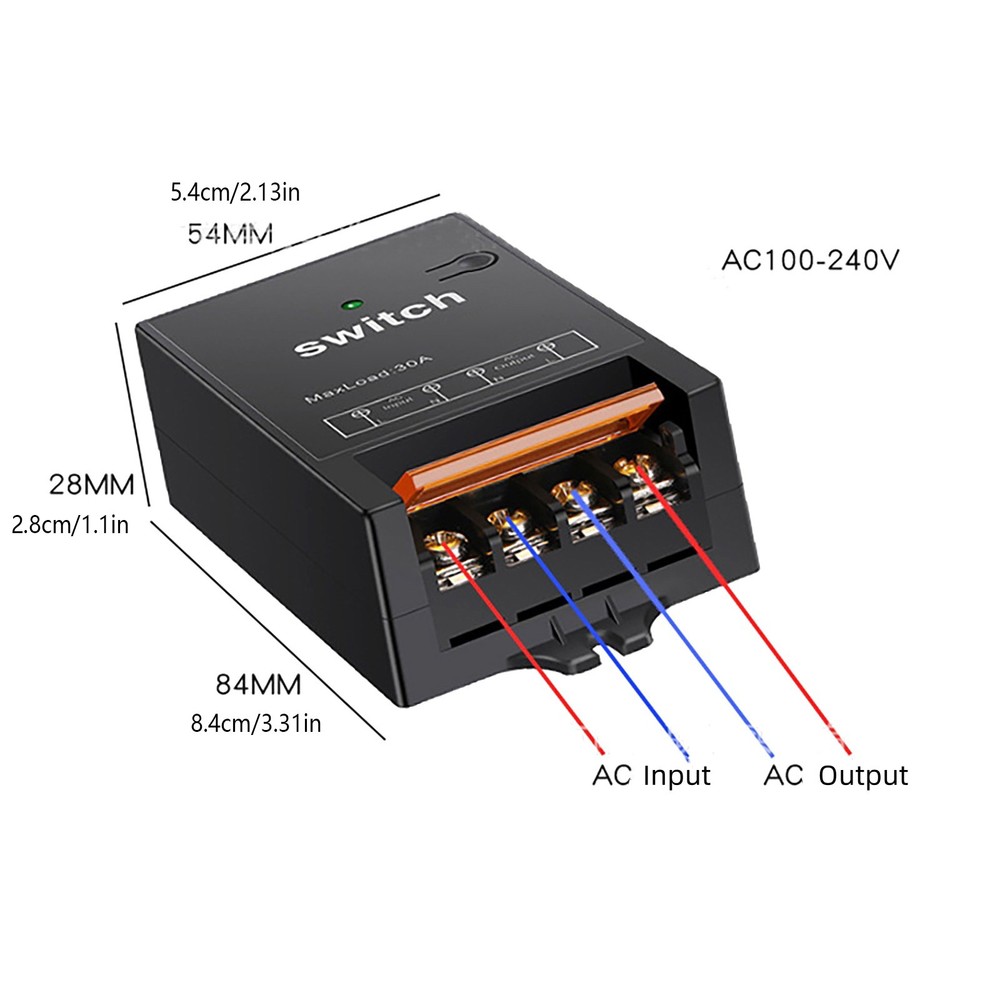 AC100-240V 2CH Remote Control Switch Wireless Transmitter Receiver 1.5KM Range
