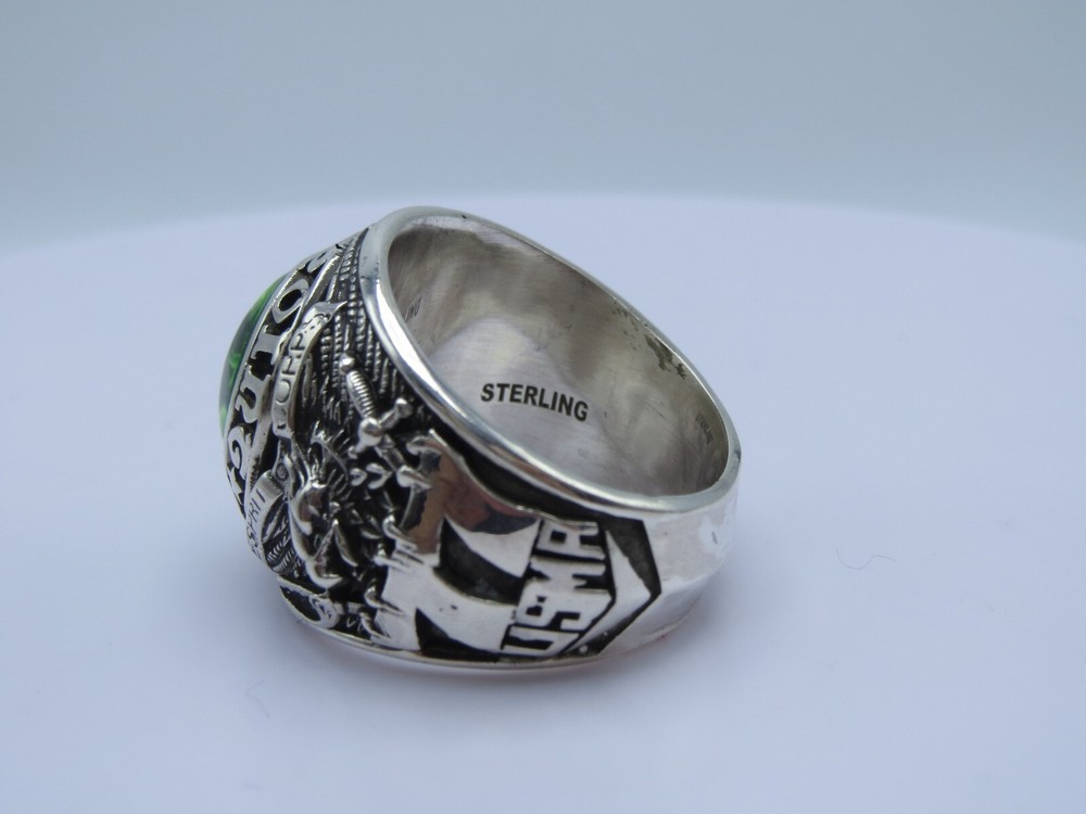 SOLID Silver 925 , RING , USMA , WP , West point Ring , 1977 , US SIZE : 11.5