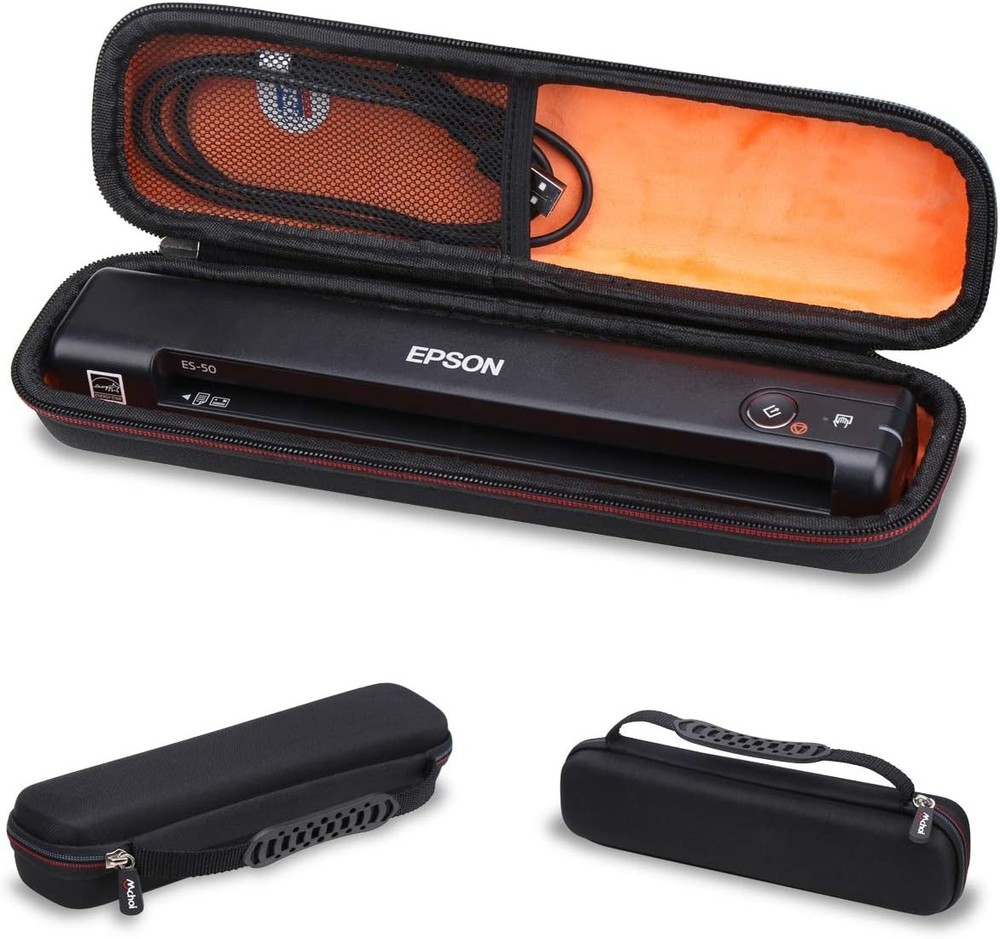 Epson WorkForce ES Portable Document Scanner Protective Case Black Orange