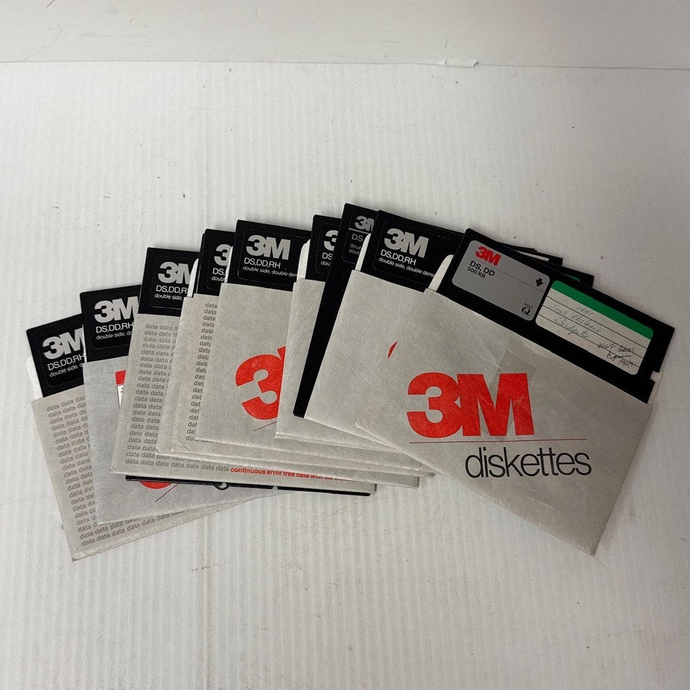 3M 5 1/4 Inch Floppy Disk Flip N Stack Storage Case Box Stackable With 12 Disks