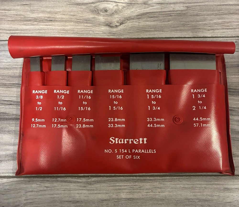 6 PC STARRETT ADJUSTABLE PARALLEL SET NO S154L
