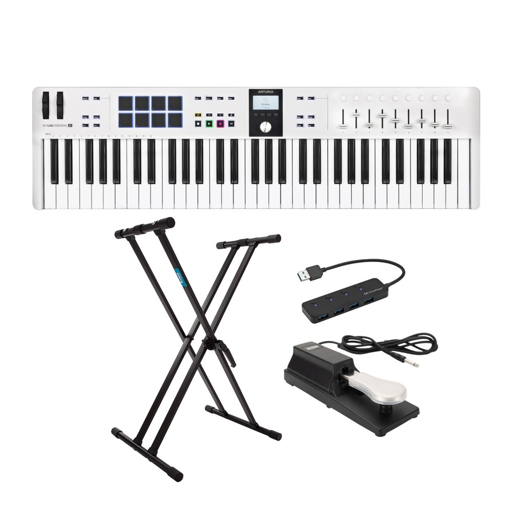 Arturia KeyLab Essential 61 mk3 MIDI Keyboard Controller with Stand Bundle