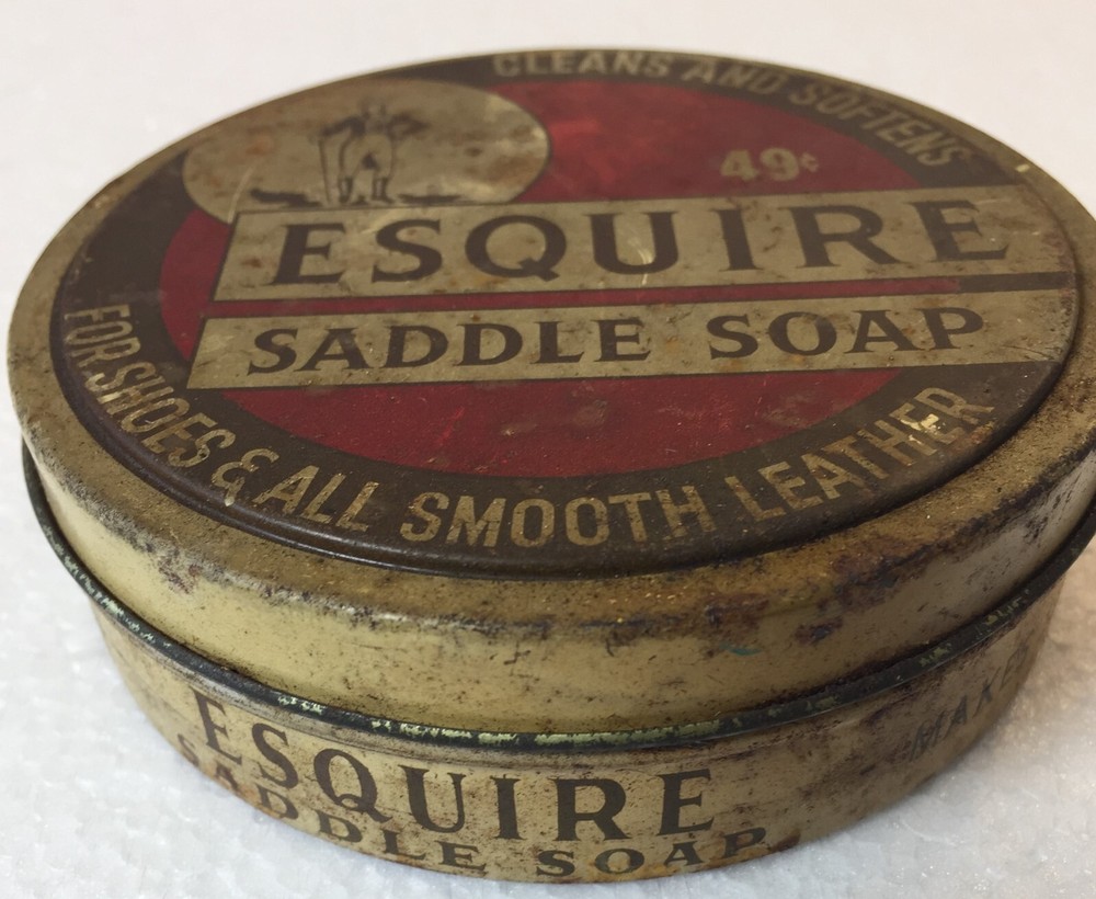 Vintage Esquire Saddle Soap Empty Tin