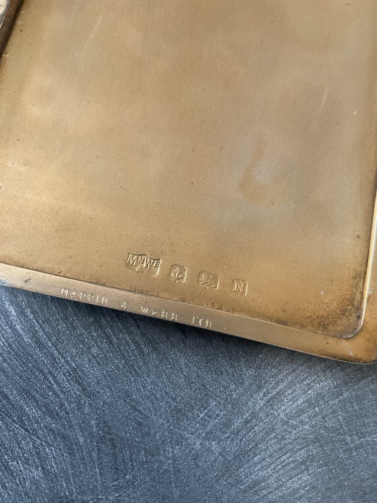 RARE SOLID SILVER DOUBLE SIDED ENAMEL CIGARETTE CASE MAPPIN & WEBB B’HAM 1937