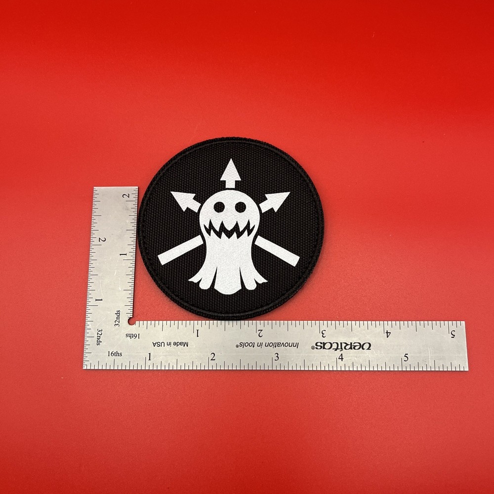 Ghost Chaos Arrows Patch Tactical Morale Hook Loop Embroidered Black White