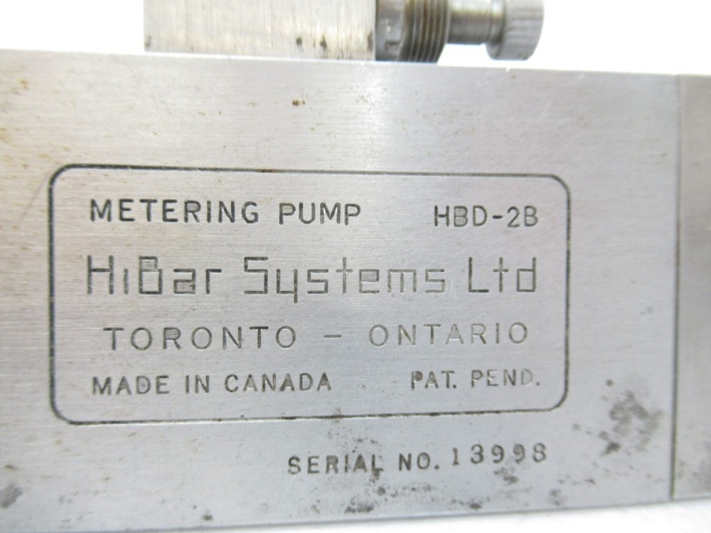 HBD-2B HiBar Systems Precision Metering Pump