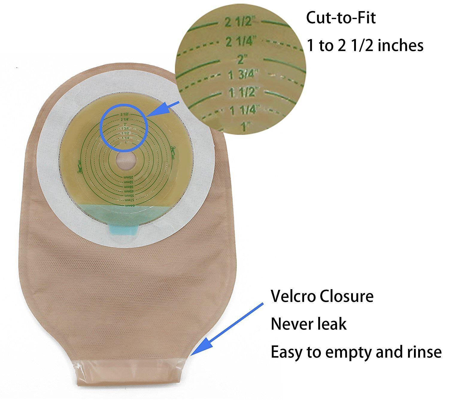 Colostomy Bags Ostomy Supplies One-Piece Drainable Ostomy Pouch for Ileostomy