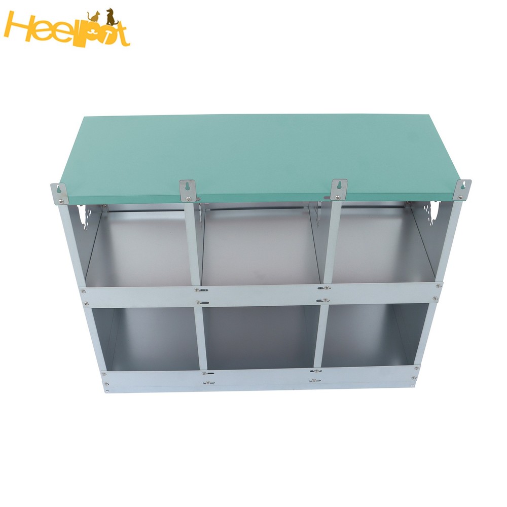 Green 6 Compartments Chickens Egg Laying Box High Quality Materials Nesting Box