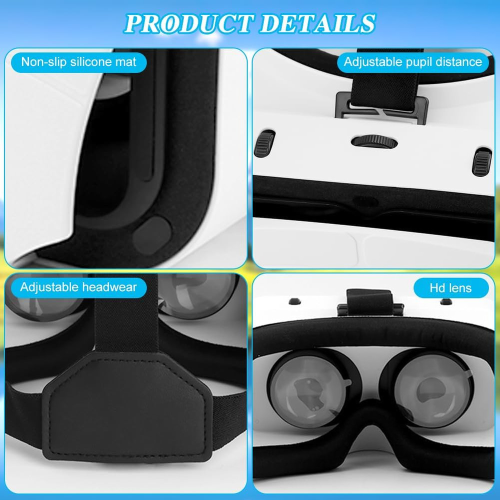 Virtual Reality Goggles, 3D VR Glasses Adjustable VR Virtual Reality Headset wit