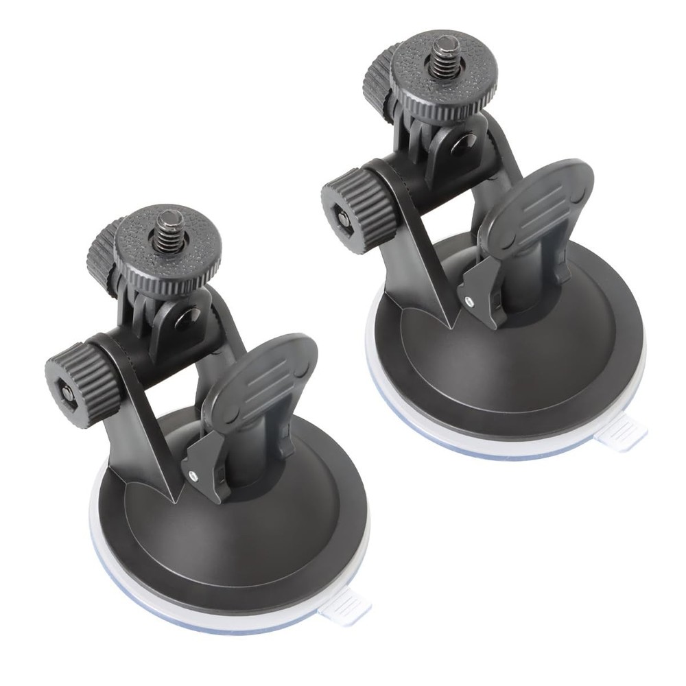 2 Pack Dash Cam Suction Cup Mount with 1/4 Screw Thread Windshield Camera Holder