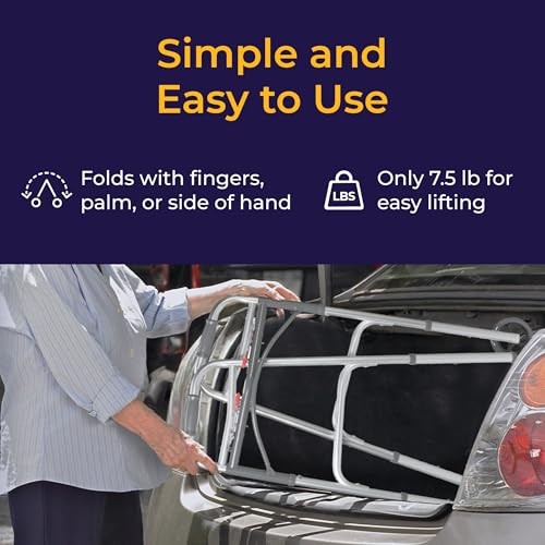 Two-Button Folding Walker With Wheels - Lightweight Rolling Mobility Support - A