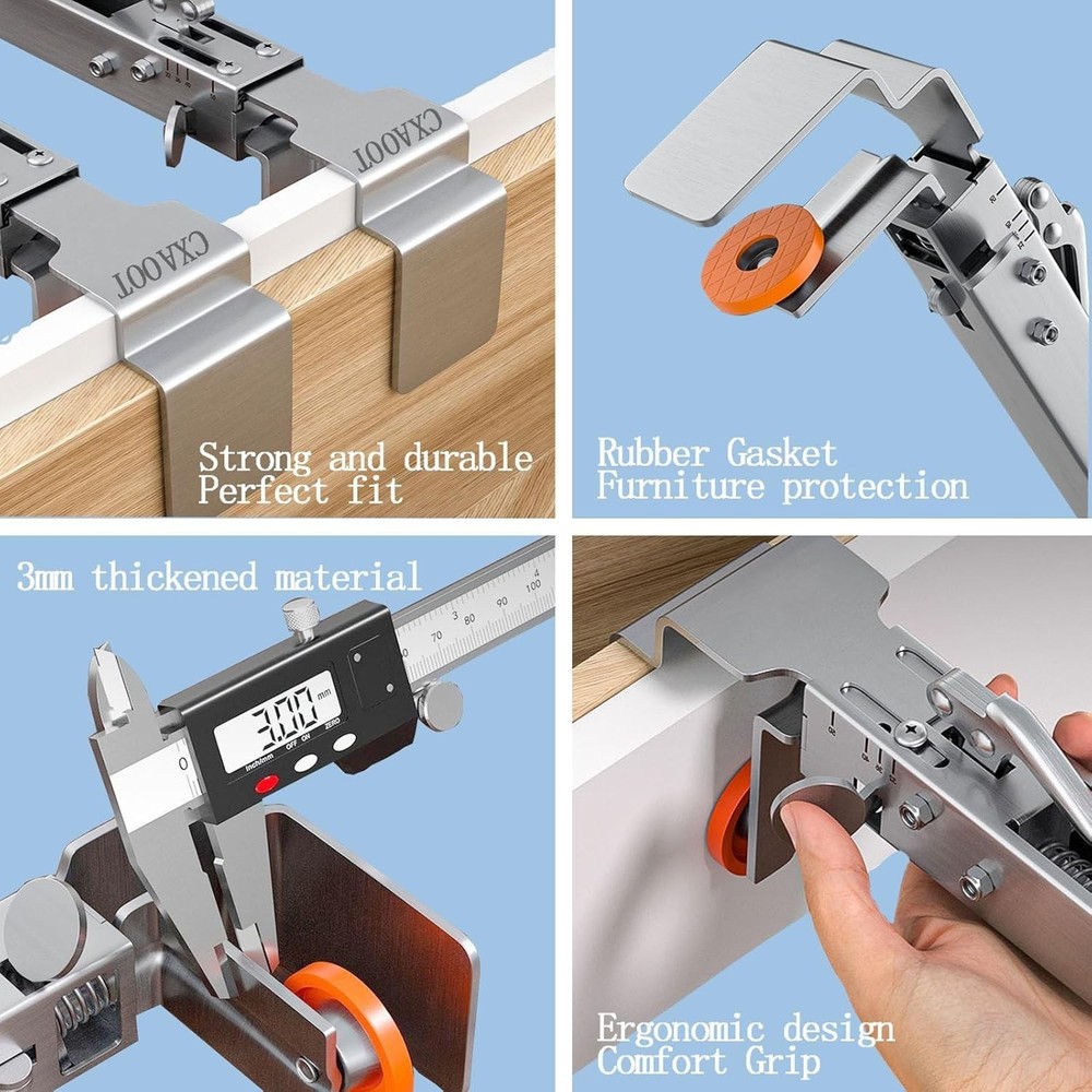 2Pack Upgrade Drawer Front Installation Clamps, Cabinets Installation Tools Easy